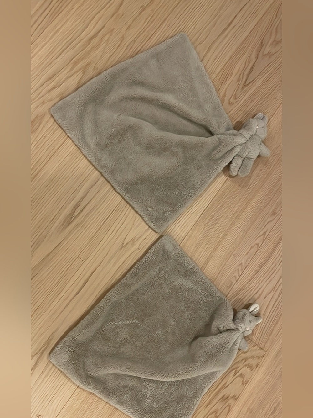 Soft Gray Plush Security Blanket for Kids